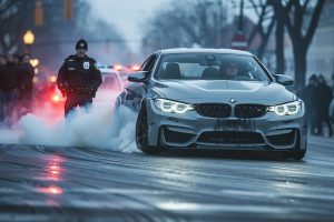 Un conducteur de BMW M4 arrêté après une tentative de drift : la police partage sa réaction émotive