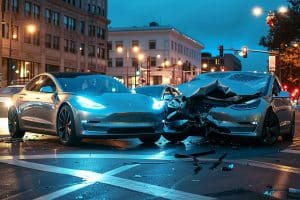 Ce Tesla sans conducteur frappe une voiture et laisse sa propriétaire sidérée par l'impact