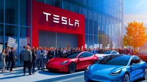 Illustration de la crise actuelle chez Tesla, entre défis financiers et réputationnels (création par IA, illustration non réaliste). Crédit : Ideogram.
