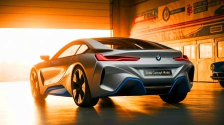 Illustration des futurs modèles BMW en cours de test, dont le X5, la Série 7 et le Skytop, révélant des innovations à venir (création par IA, illustration non réaliste). Crédit : Ideogram.