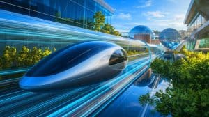 Illustration de réseaux autonomes Hyperloop révolutionnant le transport mondial (création par IA, illustration non réaliste). Crédit : Ideogram.