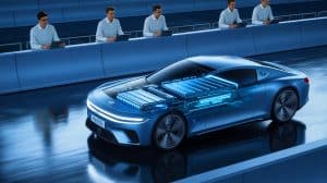 Illustration de prototypes de BMW i7 équipés de batteries solides