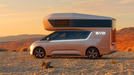 Illustration de camping-car BYD innovant et écologique