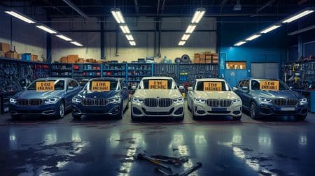 Illustration de modèles BMW modernes connus pour leurs problèmes de fiabilité récurrents