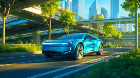 Illustration de la mise en place du permis VE pour véhicules électriques en 2025. Image réalisée par IA.