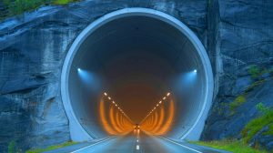 Illustration du tunnel de Lærdal, le plus long tunnel routier au monde, reliant Oslo à Bergen