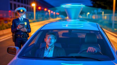 Illustration de radars avancés détectant l'alcoolémie et les infractions routières