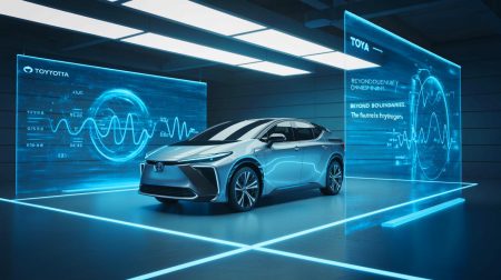 Illustration de véhicules à hydrogène Toyota durant les Jeux olympiques de Paris 2024