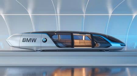 Illustration de la capsule hyperloop conçue par BMW et Virgin Hyperloop One