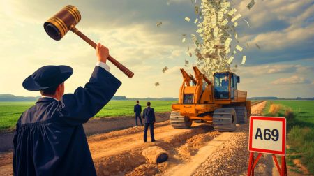 Illustration de l'arrêt du chantier de l'autoroute A69 entre Toulouse et Castres