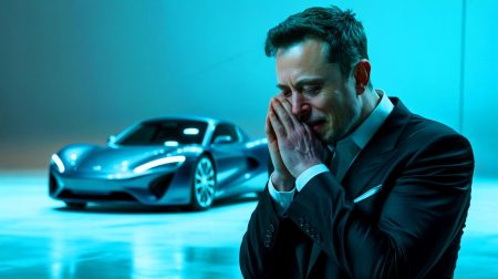 Illustration de la Rimac Nevera battant des records de vitesse sur un circuit.