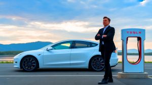 Illustration de la concurrence croissante entre Tesla et d'autres marques de véhicules électriques en Europe.
