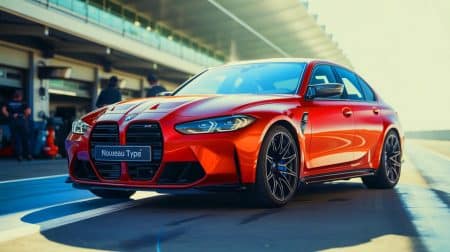 Illustration de la prochaine BMW M3 avec moteur hybride et version électrique