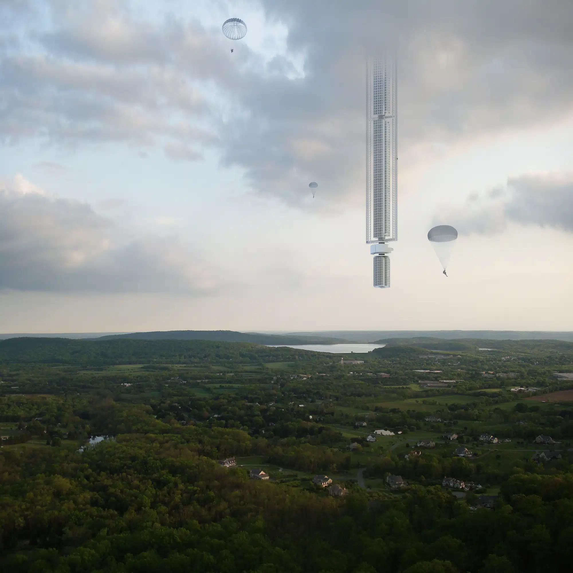 Un cabinet d'architectes de New York a proposé un projet de gratte-ciel avant-gardiste accroché à un astéroïde surplombant Dubaï.