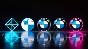 Illustration de l'évolution du logo BMW au fil des décennies