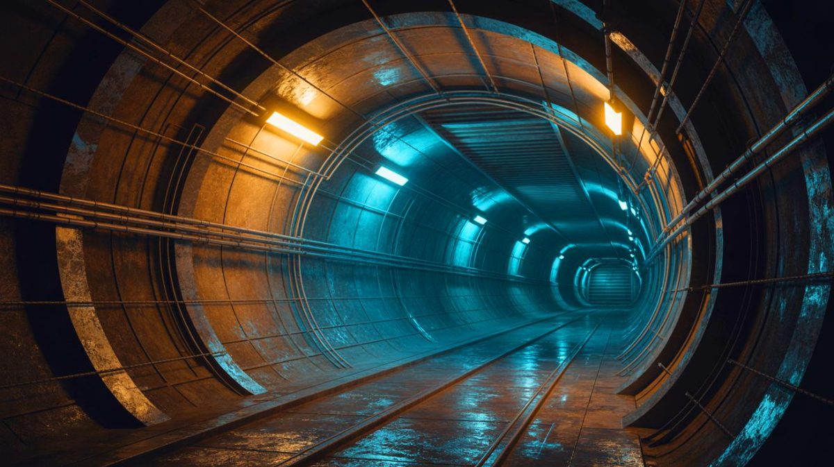 Illustration de la découverte d'un tunnel de trafic de drogue entre le Maroc et Ceuta (création par IA, non réaliste). Crédit : Ideogram