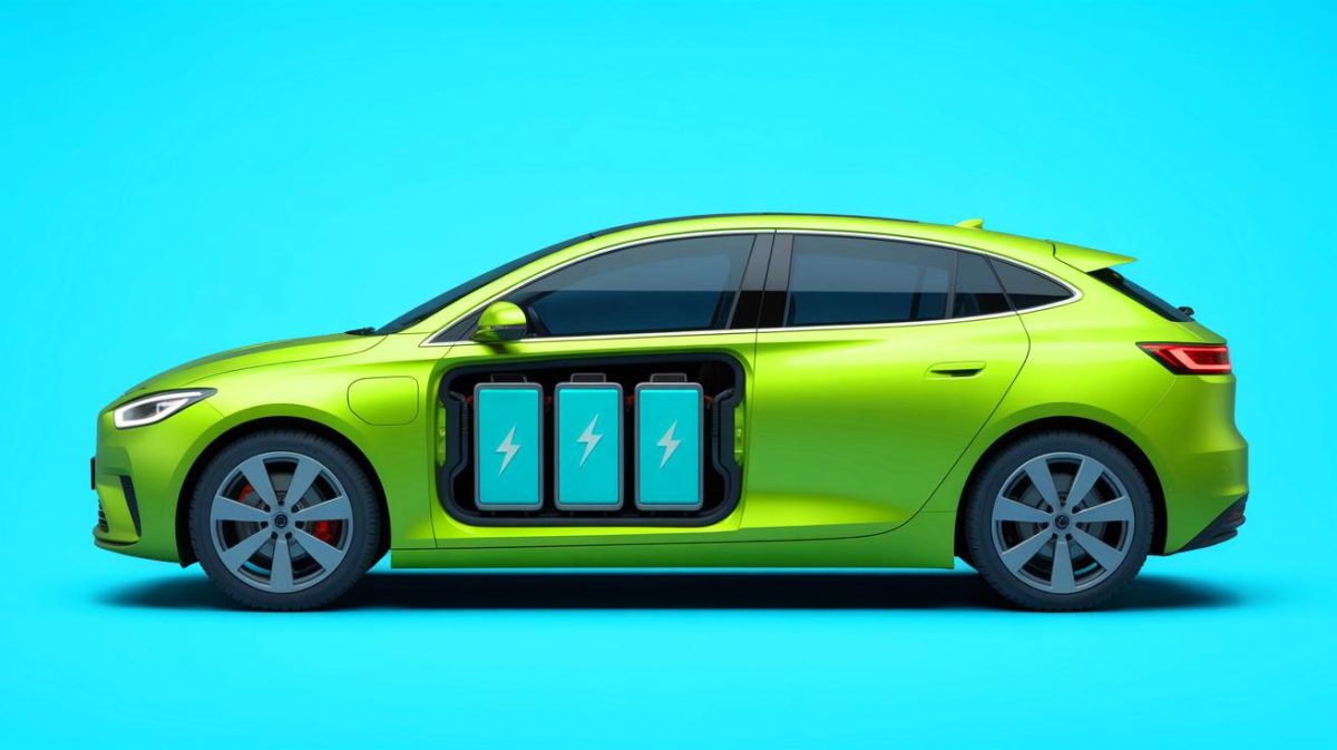 Illustration de l'analyse des performances des batteries dans les voitures électriques.