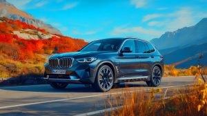 Illustration de la BMW X3 hybride rechargeable, mettant en avant son design et sa technologie (création par IA, non réaliste). Crédit : Ideogram
