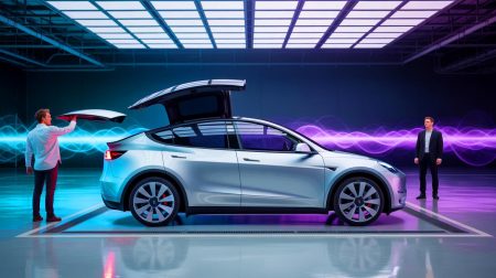 Illustration de la Tesla Model Y équipée du moteur HyperHybrid d'Obrist