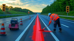 Illustration de la ligne rouge sur les autoroutes françaises pour renforcer la sécurité des automobilistes