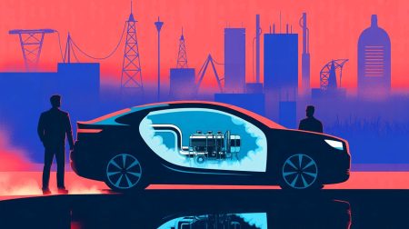 Illustration de l'innovation d'un moteur à hydrogène dans l'industrie automobile