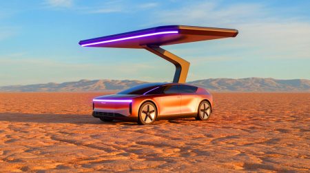 Illustration de la berline électrique Maextro S800 avec une autonomie de 1 335 kilomètres