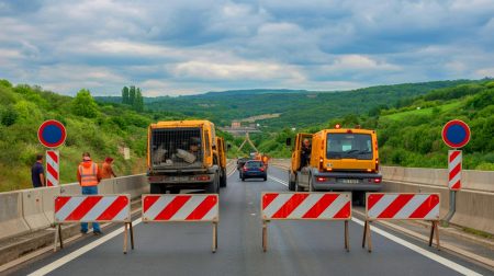 Illustration de l'autoroute A69 en construction et les débats législatifs associés