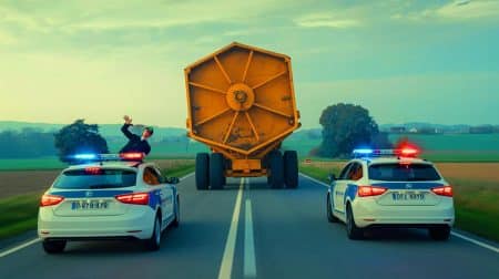 Illustration de la course-poursuite insolite entre la police et une pelleteuse en Caroline du Sud