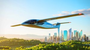 Illustration de Tesla explorant le potentiel des avions électriques. Image réalisée par IA.