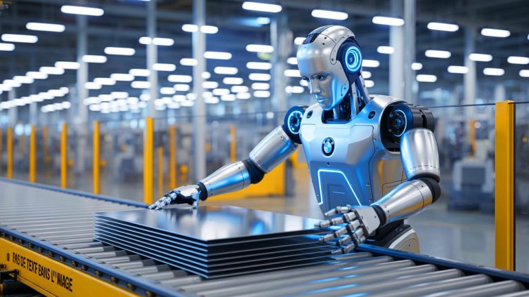 Le cauchemar des ouvriers : un robot humanoïde de BMW manipule du métal avec une précision chirurgicale dans une usine aux États-Unis