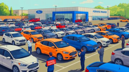Illustration de véhicules Ford concernés par un rappel massif en raison d'un défaut logiciel
