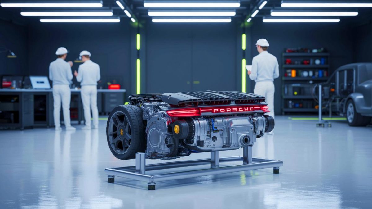 Illustration de l'innovation du moteur à six temps de Porsche