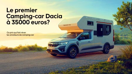 Illustration de l'innovant camping-car Dacia Sandman 4×4 en pleine nature