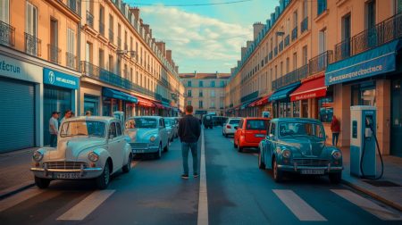 Illustration de l'économie substantielle permise par les véhicules électriques, générée par intelligence artificielle.
