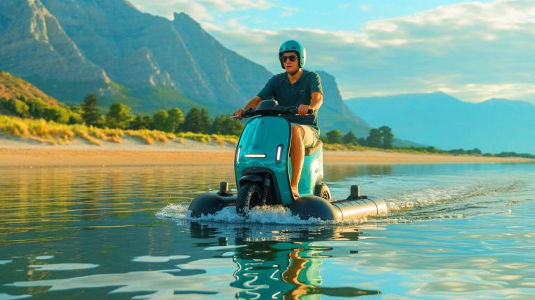 « C&rsquo;est un dauphin à moteur ! » : le biski, ce scooter amphibie qui défie la terre et la mer à 60 km/h et change la mobilité en plein air