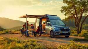 Illustration de la vision conceptuelle du camping-car Dacia, générée par intelligence artificielle.