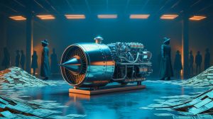 Illustration de la propulsion par électrolyse de l'eau comme alternative durable aux combustibles fossiles. Image réalisée par IA.