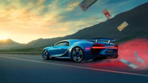 Illustration de la Bugatti Bolide sur circuit, générée par intelligence artificielle.