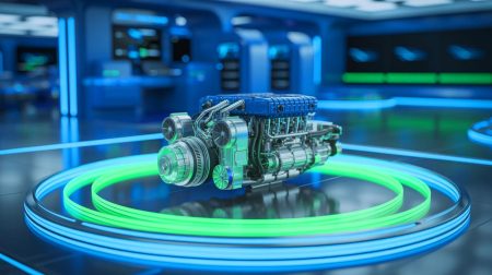 Illustration de l'idée théorique d'un moteur à eau, générée par intelligence artificielle.