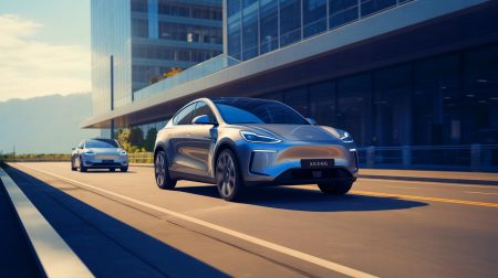 Illustration de l'Xpeng G6 2025, un SUV électrique innovant, générée par intelligence artificielle.