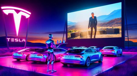 Illustration de l'ouverture prochaine du diner futuriste de Tesla à Hollywood.