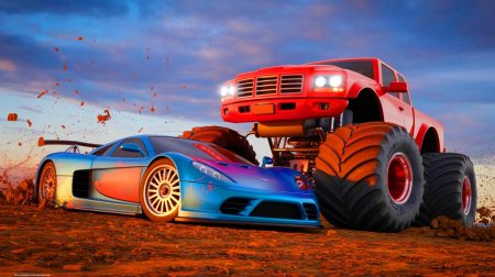 Illustration de la destruction volontaire de la Shelby Supercar ayant battu le record de vitesse, générée par intelligence artificielle.