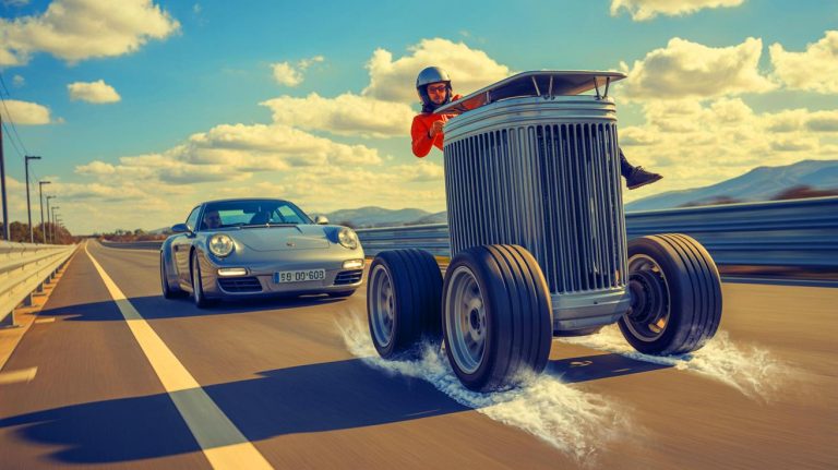 « J’ai doublé une Porsche avec ma benne » : un bricoleur fou dévoile sa poubelle à 100 km/h qui ridiculise les voitures de sport sur route