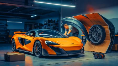 Illustration de la transformation d'une McLaren 650S en 675LT avec des pièces Temu