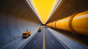 Illustration de l'impressionnant tunnel sous-marin de Jinan en Chine