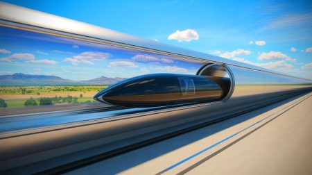 Illustration de l'étude de faisabilité d'un hyperloop entre Kansas City et Saint-Louis au Missouri.