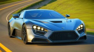 Illustration de l'Aurora de Zenvo, équipée du moteur V12 le plus puissant au monde, générée par intelligence artificielle.