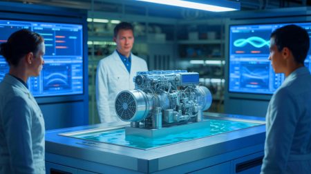 Illustration de la technologie du moteur à eau, une innovation promettant puissance et durabilité dans l'industrie automobile.