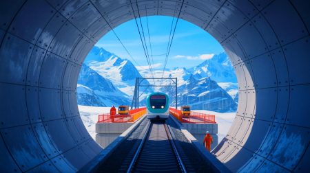 Illustration de l'impact du tunnel de base du Gothard sur le transport ferroviaire entre Zurich et Milan.