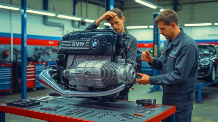 Illustration de l'héritage et de l'innovation des moteurs BMW.